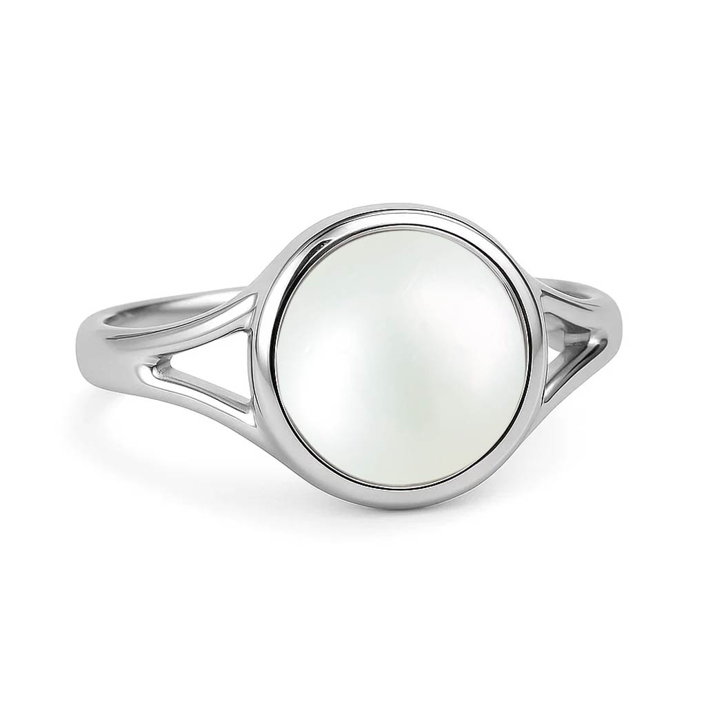 Authentic Handmade Sterling Silver Pearl (Moti) Ring For Men