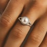 Authentic Handmade Sterling Silver Pearl (Moti) Ring For Men