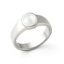 Authentic Sterling Silver Pearl Stone Ring For Men