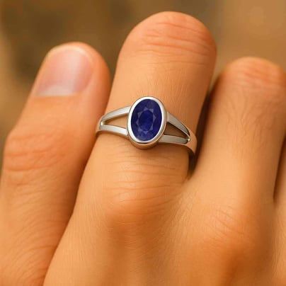 Authentic Vintage 925 Silver Blue Sapphire Men’s Ring