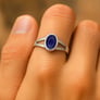 Authentic Vintage 925 Silver Blue Sapphire Men’s Ring