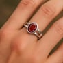 Authentic Vintage 925 Silver Hessonite Gomed Men’s Ring