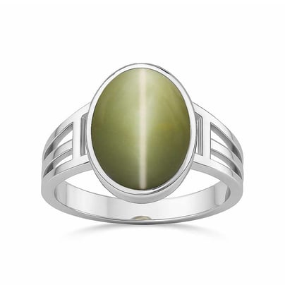 Bold Designer 925 Silver Cat's Eye Ring for Him