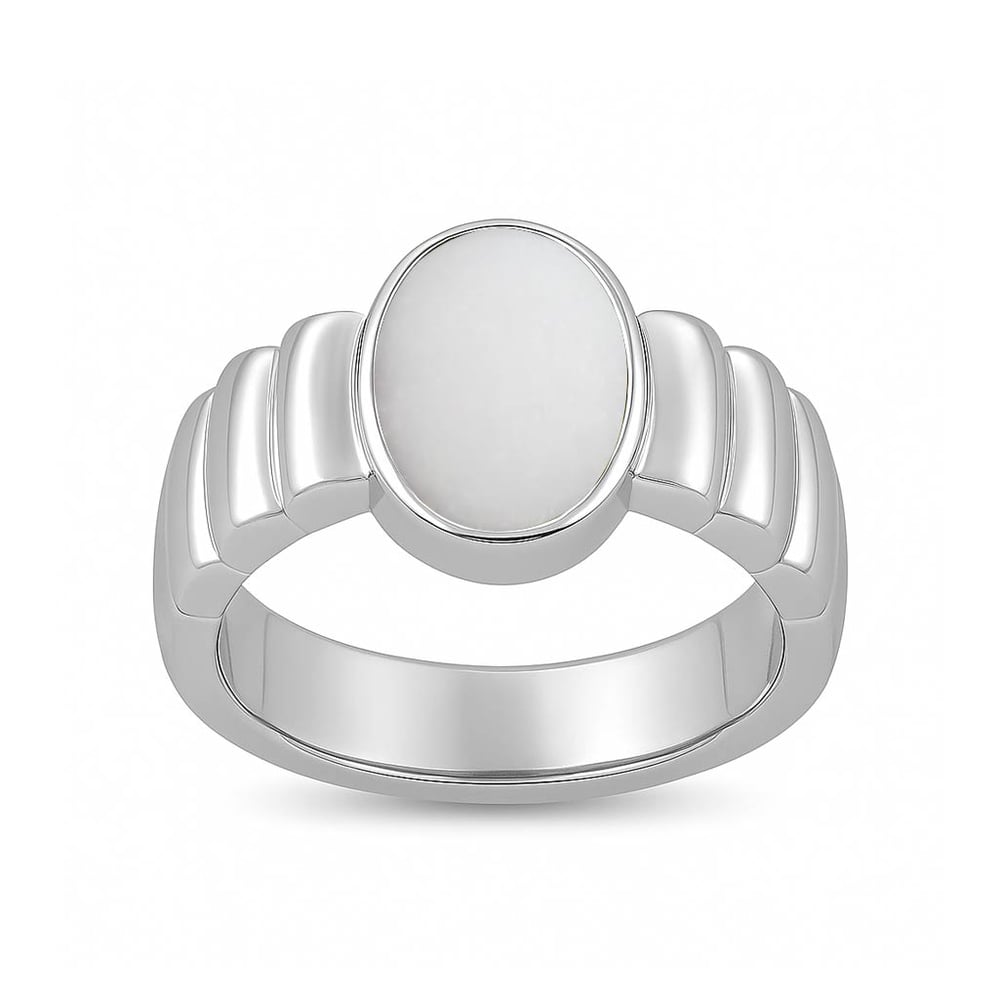 Bold Designer 925 Silver Opal Ring for Him