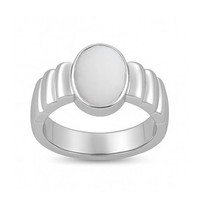 Bold Designer 925 Silver Opal Ring for Him