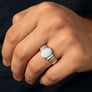 Bold Designer 925 Silver Opal Ring for Him