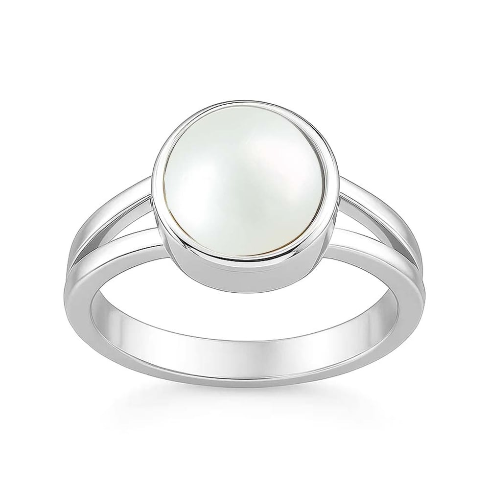 Bold Designer 925 Silver Pearl Ring for Him