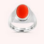 Bold Designer 925 Silver Red Coral Ring for Him