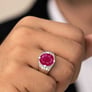 Bold Designer 925 Silver Ruby Ring for Him