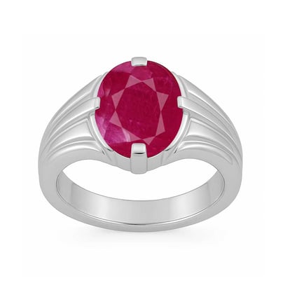 Bold Designer 925 Silver Ruby Ring for Him