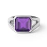 Bold & Stylish 925 Silver Amethyst Men’s Ring