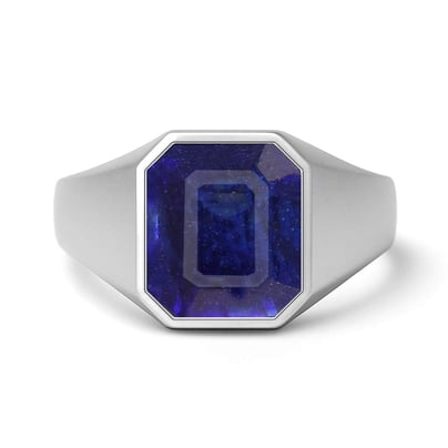 Bold & Stylish 925 Silver Blue Sapphire Men’s Ring