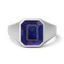 Bold & Stylish 925 Silver Blue Sapphire Men’s Ring