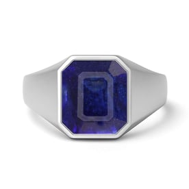 Bold & Stylish 925 Silver Blue Sapphire Men’s Ring