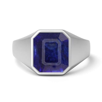 Bold & Stylish 925 Silver Blue Sapphire Men’s Ring