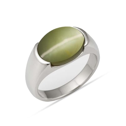 Bold & Stylish 925 Silver Cat's Eye Men’s Ring