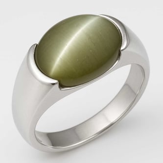Bold & Stylish 925 Silver Cat's Eye Men’s Ring