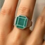 Bold & Stylish 925 Silver Emerald Men’s Ring