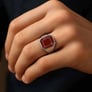Bold & Stylish 925 Silver Hessonite Garnet Men’s Ring