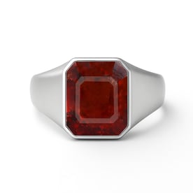 Bold & Stylish 925 Silver Hessonite Garnet Men’s Ring