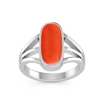 Bold & Stylish 925 Silver Red Coral Men’s Ring
