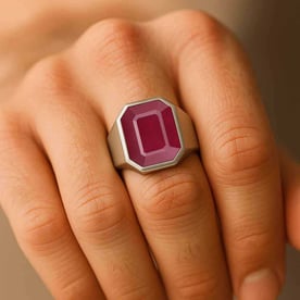 Bold & Stylish 925 Silver Ruby Men’s Ring