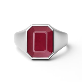Bold & Stylish 925 Silver Ruby Men’s Ring