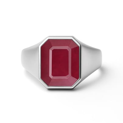 Bold & Stylish 925 Silver Ruby Men’s Ring