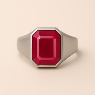 Bold & Stylish 925 Silver Ruby Men’s Ring