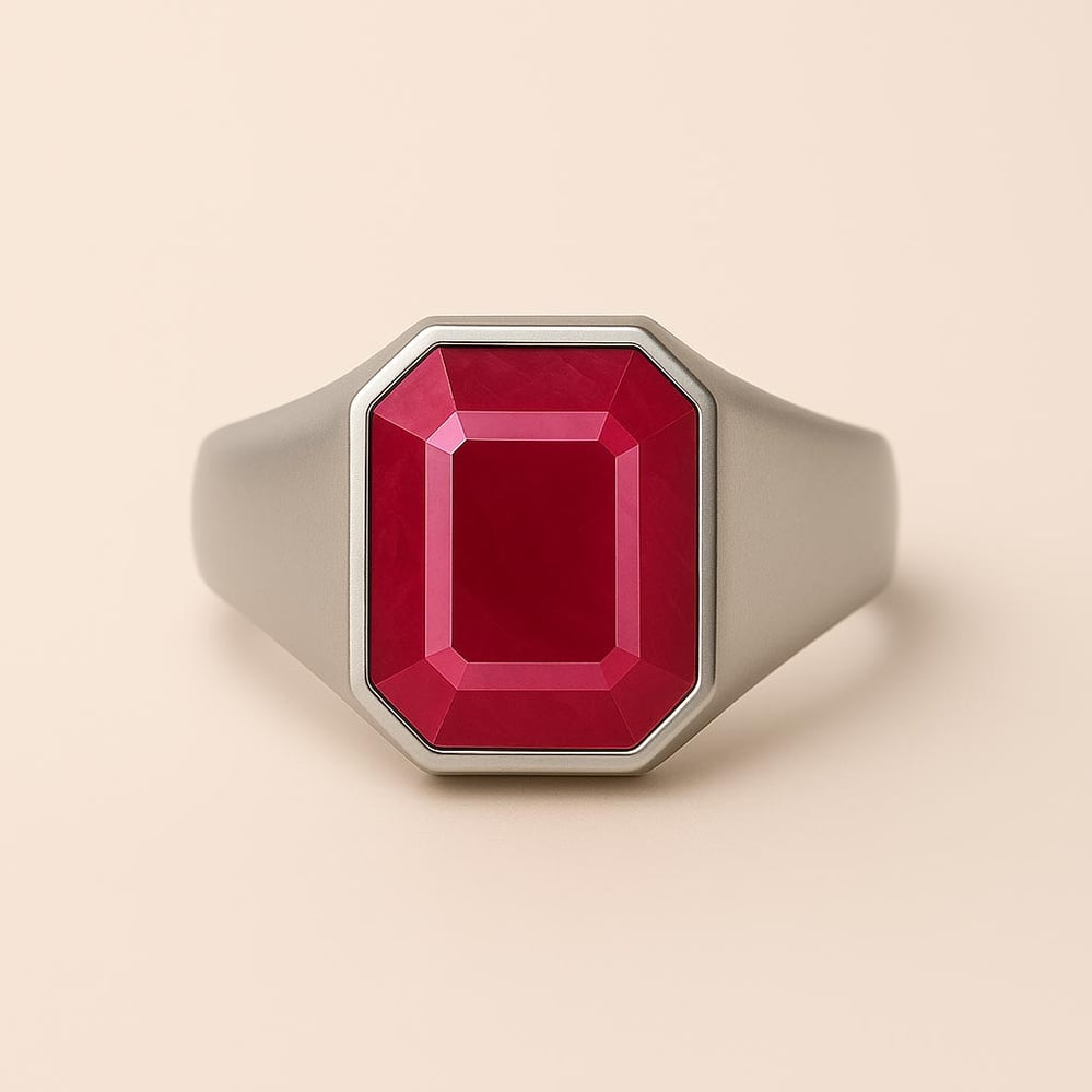 Bold & Stylish 925 Silver Ruby Men’s Ring