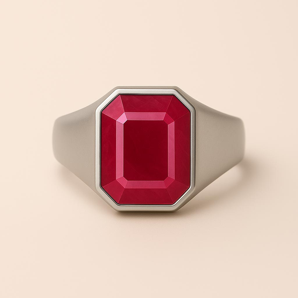Bold & Stylish 925 Silver Ruby Men’s Ring