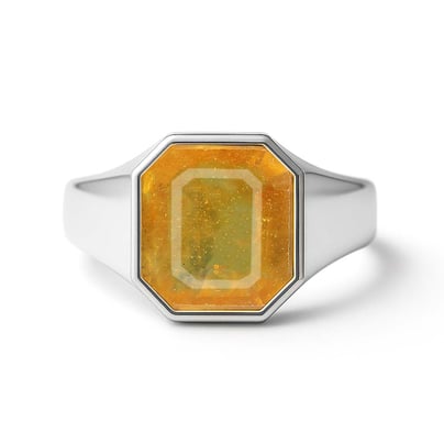 Bold & Stylish 925 Silver Yellow Sapphire Men’s Ring
