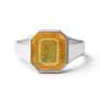 Bold & Stylish 925 Silver Yellow Sapphire Men’s Ring