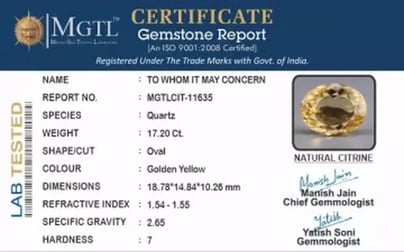 Brazilian Citrine - 17.20 Carat Limited Quality CIT-11635