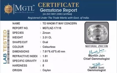 Ceylon Natural Zircon - 3.01 Carat  Limited Quality NZ-17116