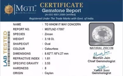 Ceylon Natural Zircon - 3.18 Carat  Limited Quality NZ-17097