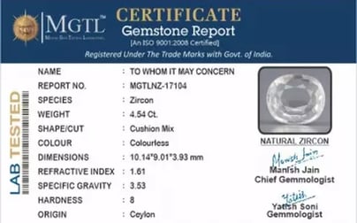 Ceylon Natural Zircon - 4.54 Carat  Limited Quality NZ-17104