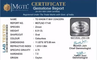 Ceylon Natural Zircon - 6.01 Carat  Limited Quality NZ-17140
