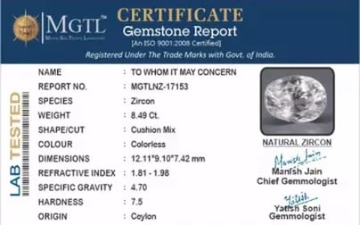 Ceylon Natural Zircon - 8.49 Carat  Limited Quality NZ-17153