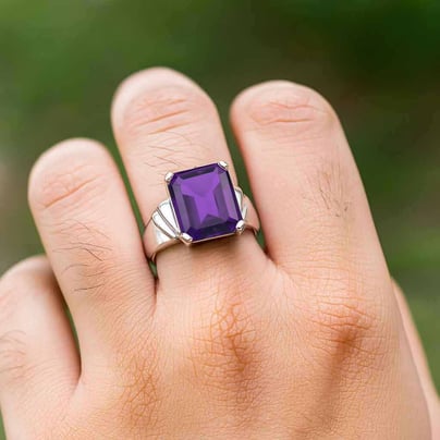 Classic 925 Silver Amethyst Ring For Men