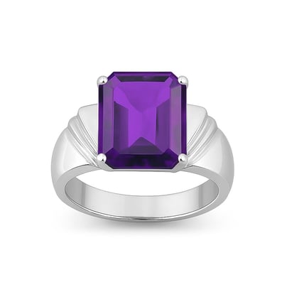 Classic 925 Silver Amethyst Ring For Men