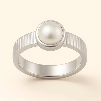 Classic 925 Silver Pearl Ring For Men