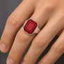 Classic 925 Silver Ruby Ring For Men