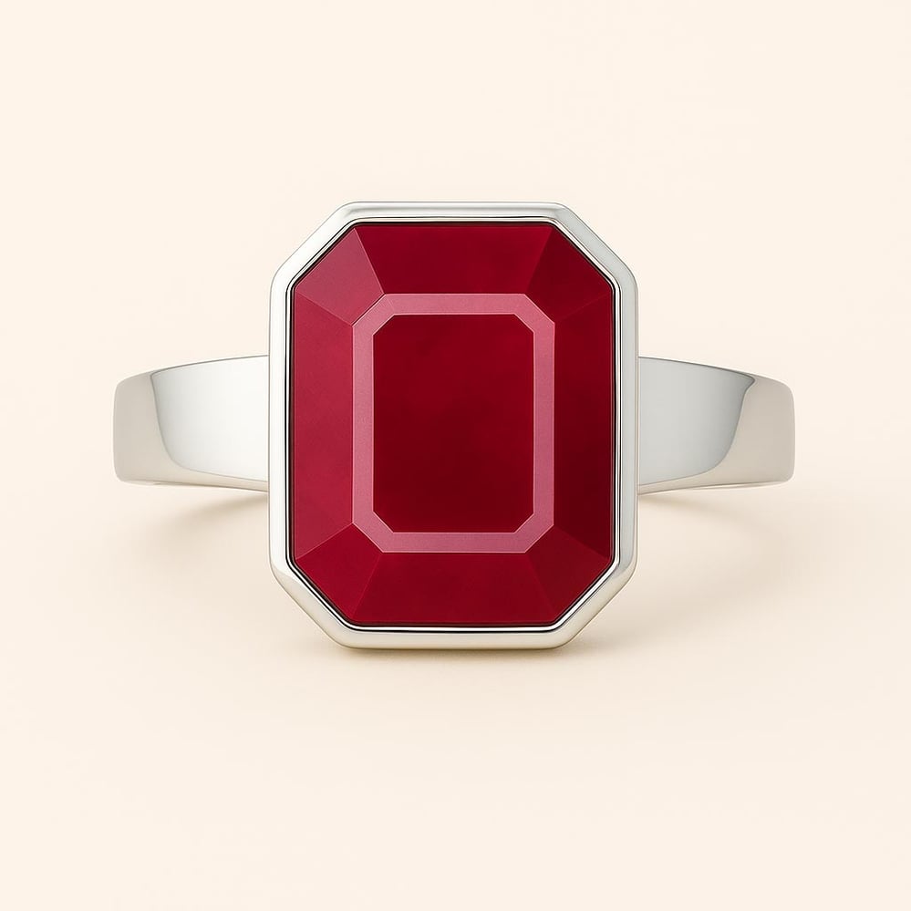 Classic 925 Silver Ruby Ring For Men