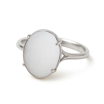 Classic 925 Sterling Silver Opal Gemstone Ring for Women