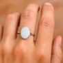 Classic 925 Sterling Silver Opal Gemstone Ring for Women