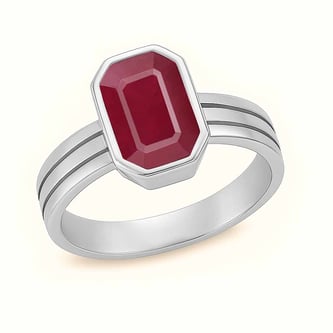 Classic 925 Sterling Silver Ruby Gemstone Ring for Women