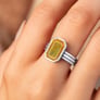 Classic 925 Sterling Silver Yellow Sapphire Gemstone Ring for Women