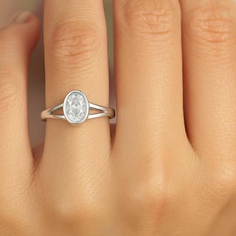 Classic 925 Sterling Silver Zircon Gemstone Ring for Women