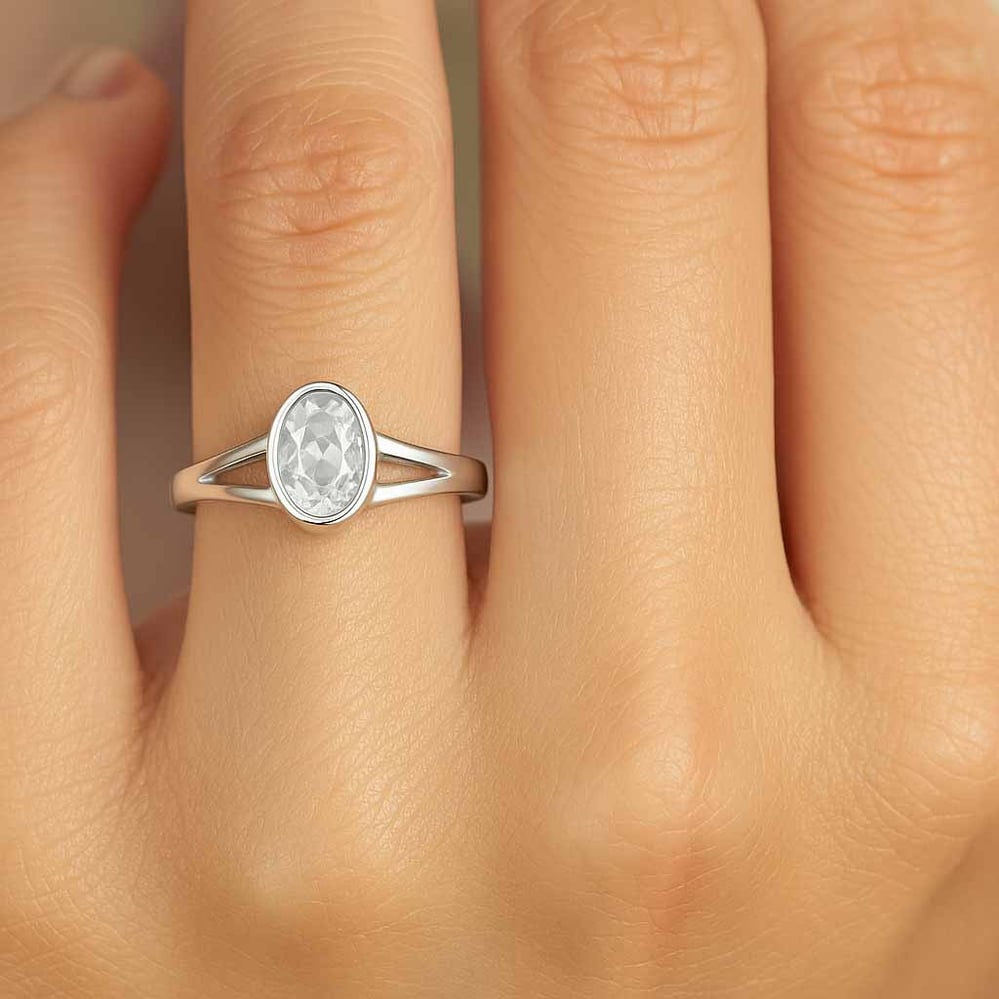 Classic 925 Sterling Silver Zircon Gemstone Ring for Women